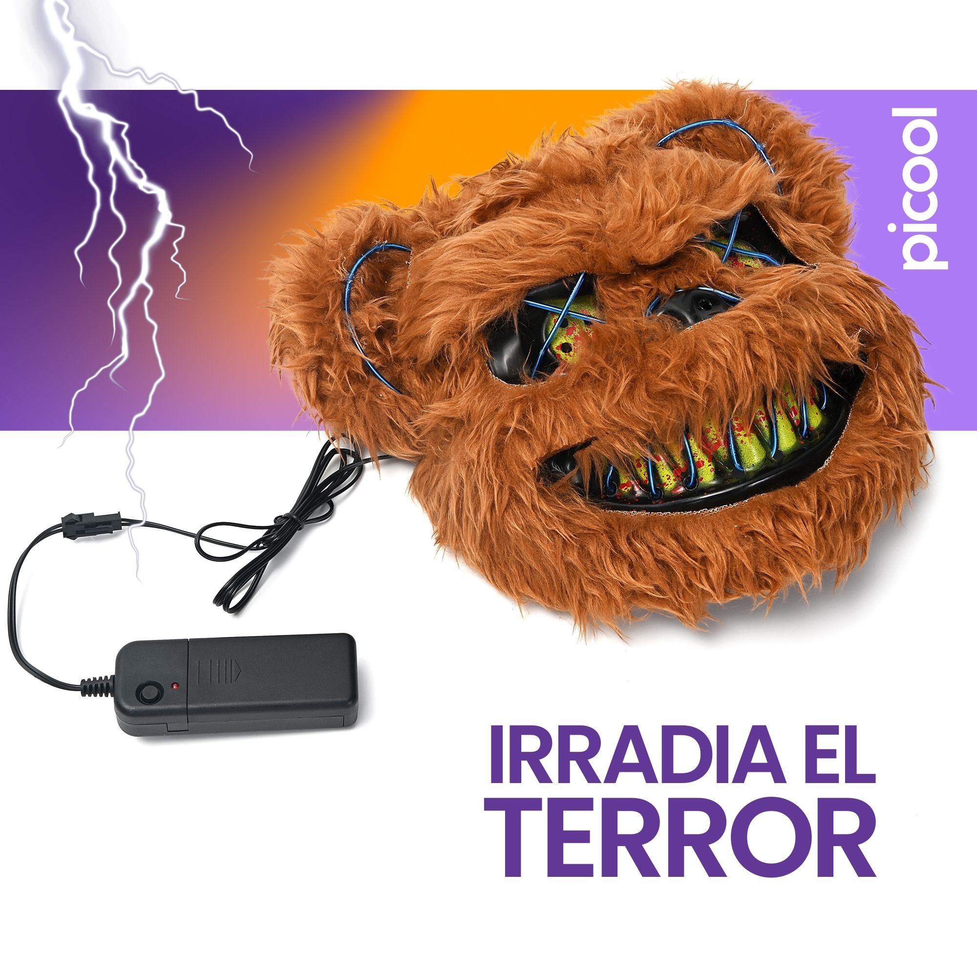 Paquete Mascara Led Oso Sangriento Halloween 2 piezas