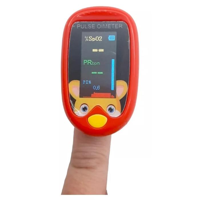 Oxímetros recargables MXOXK-001-27 1Pza Rojo Rango de Medición 70porciento -99porciento Spo2 30 240BPM mas menos 2BPM o mas menos 2porciento PR, OxiKid