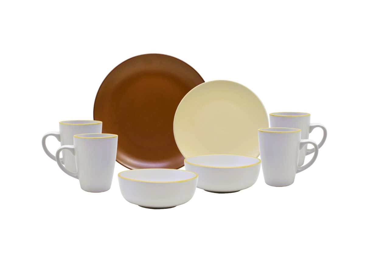 Vajilla Carlota 16 Piezas Minimalista Cerámica Moderna 4 Personas Chefmaker