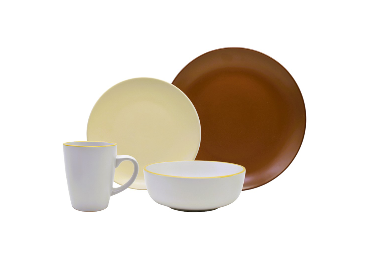 Vajilla Carlota 16 Piezas Minimalista Cerámica Moderna 4 Personas Chefmaker