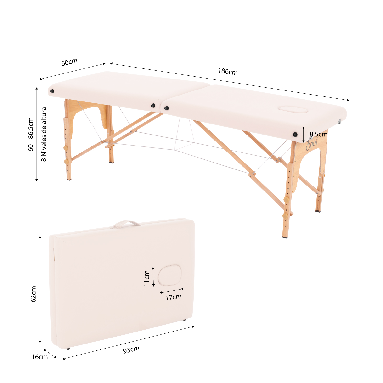 Cama Portatil para Masaje Spa Profesional Plegable Ligera