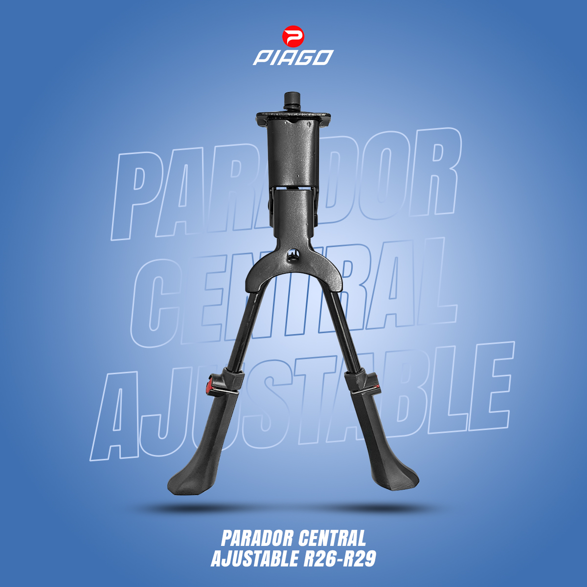 Soporte Parador Central Bici Doble Pata Ajustable R26-R29 Aluminio Caballete