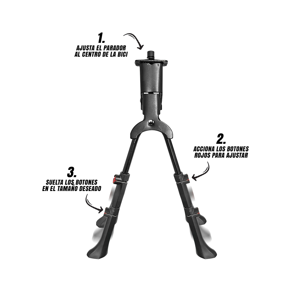 Soporte Parador Central Bici Doble Pata Ajustable R26-R29 Aluminio Caballete