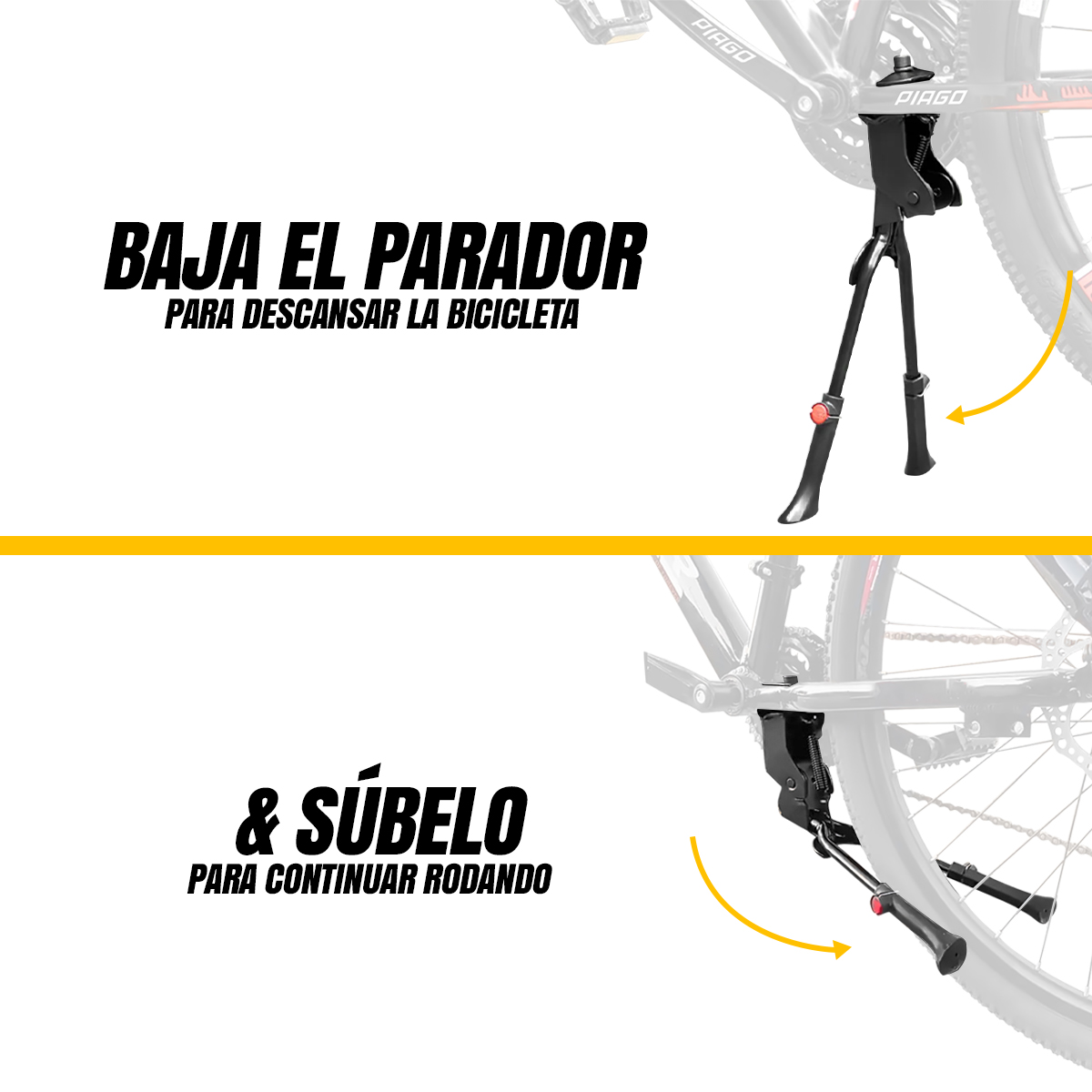 Soporte Parador Central Bici Doble Pata Ajustable R26-R29 Aluminio Caballete