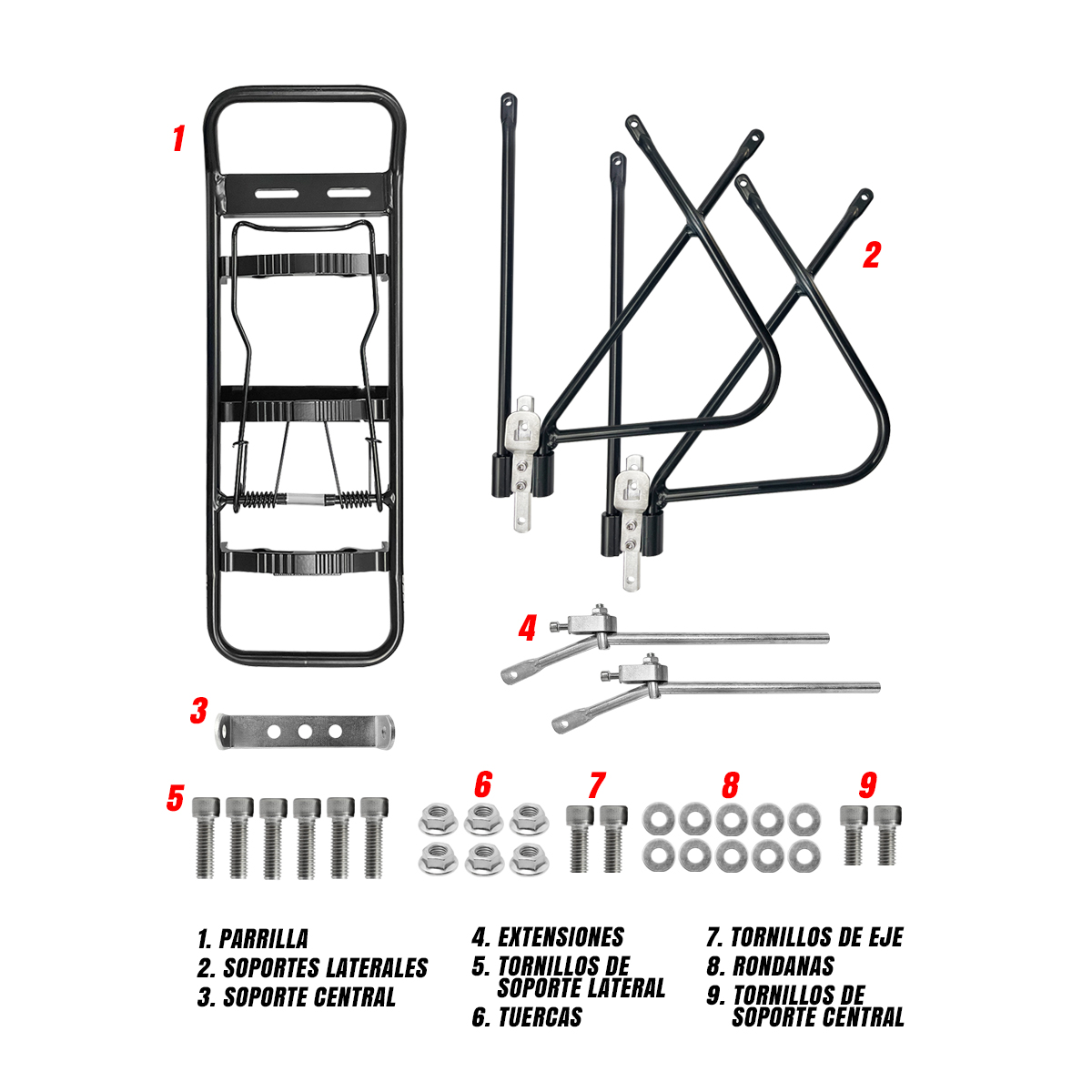 Parrilla Porta Bultos Trasera Bicicleta Varilla Aluminio R24-R28