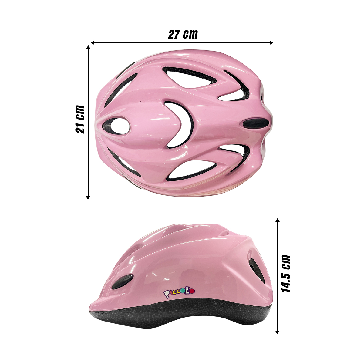 Casco Niña Bicicleta Kit Rodilleras Protección Infantil Rosa Piccolo