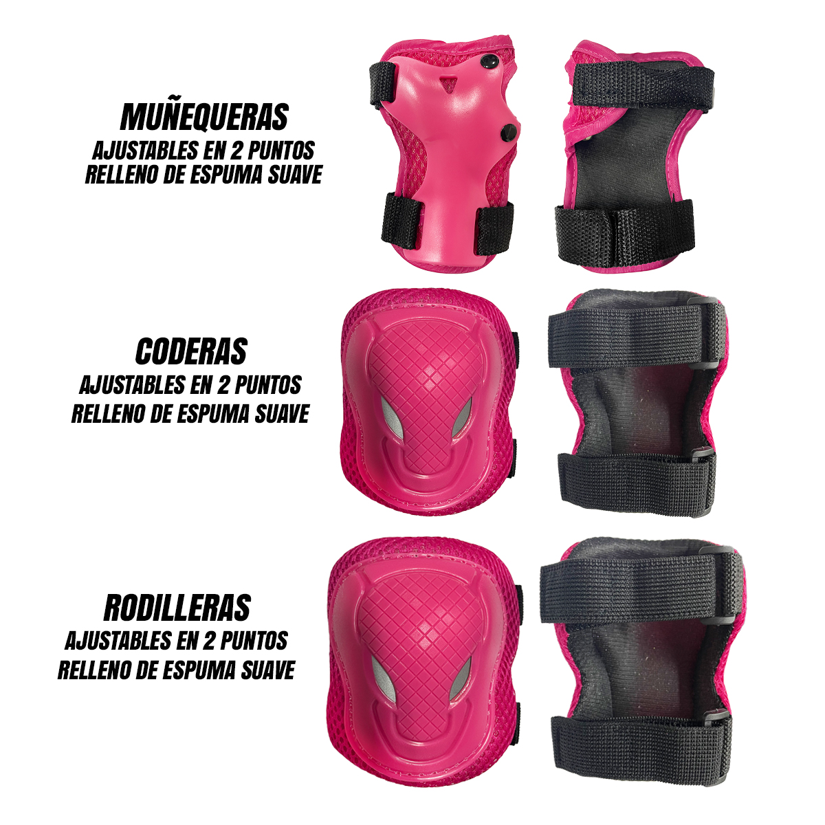 Casco Niña Bicicleta Kit Rodilleras Protección Infantil Rosa Piccolo