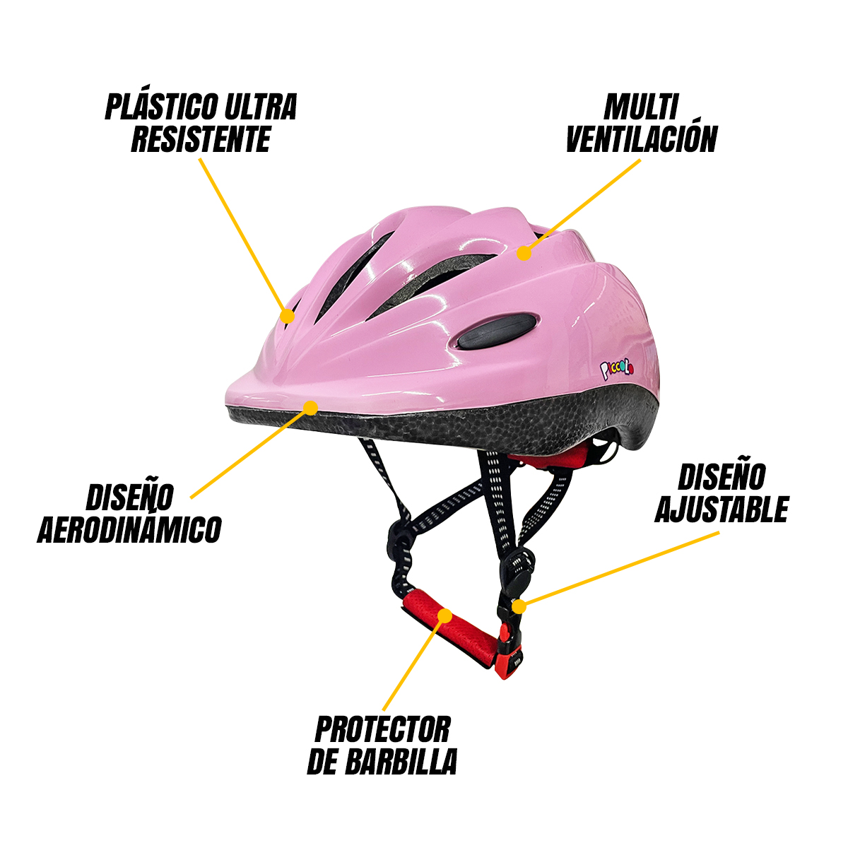 Casco Niña Bicicleta Kit Rodilleras Protección Infantil Rosa Piccolo