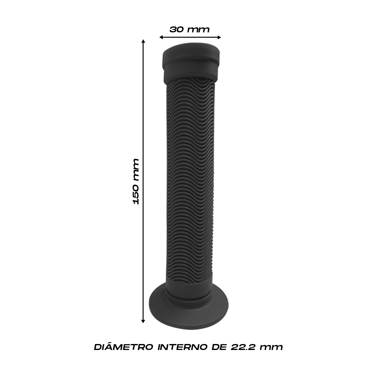 Puños Bicicleta Bmx Tpe Anti Deslizantes 22.2mm Bunnyhop Negros 