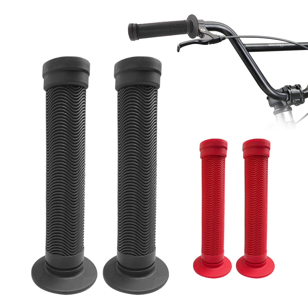 Puños Bicicleta Bmx Tpe Anti Deslizantes 22.2mm Bunnyhop Negros 