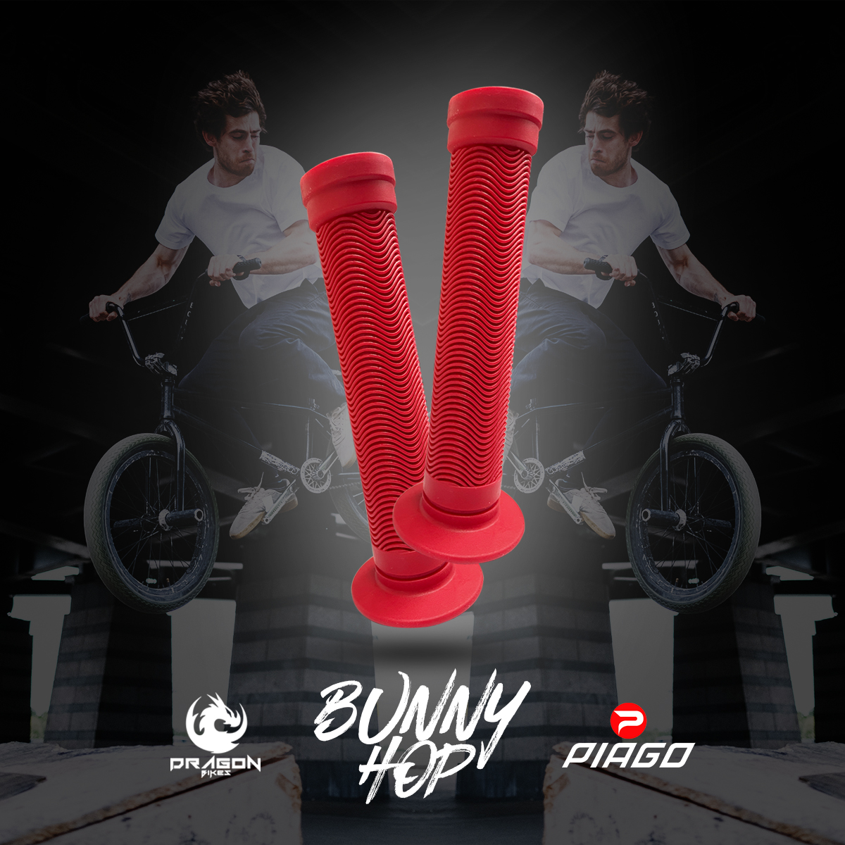 Puños Bicicleta Bmx Tpe Anti Deslizantes 22.2mm Bunnyhop Rojo