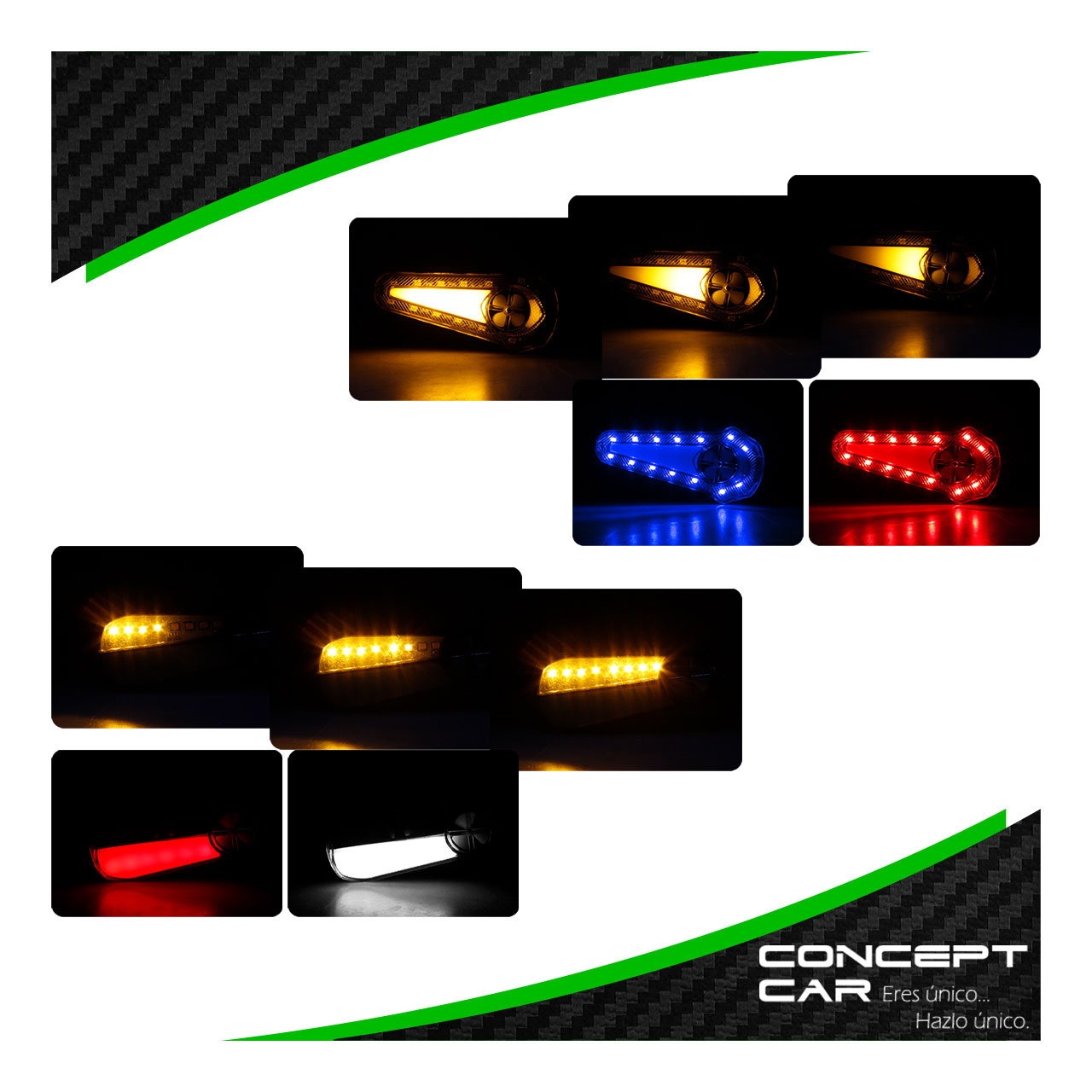 Par Direccionales Moto Universal Led Gel Bicolor Rehilete