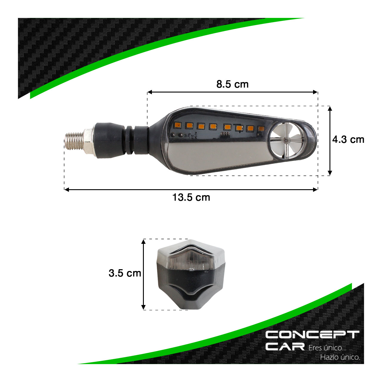 Par Direccionales Moto Universal Led Gel Bicolor Rehilete