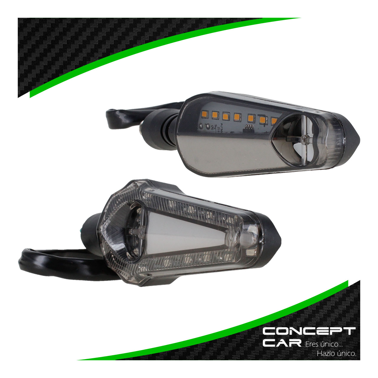 Par Direccionales Moto Universal Led Gel Bicolor Rehilete