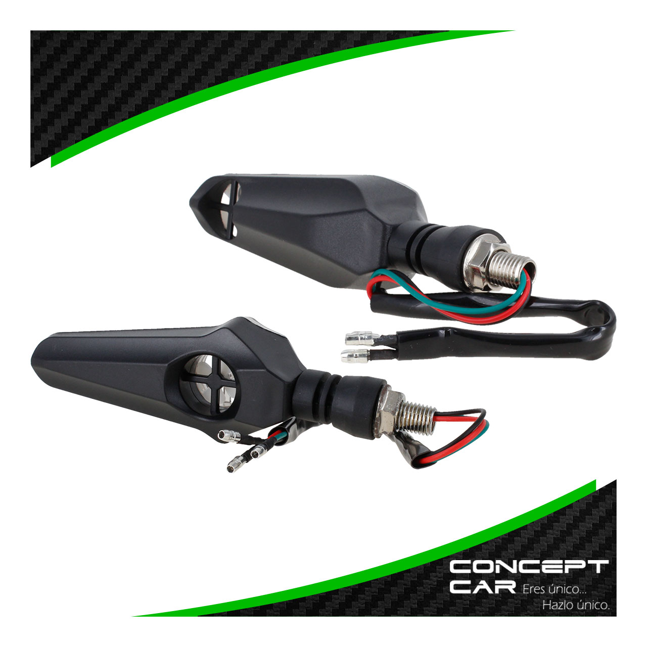 Par Direccionales Moto Universal Led Gel Bicolor Rehilete