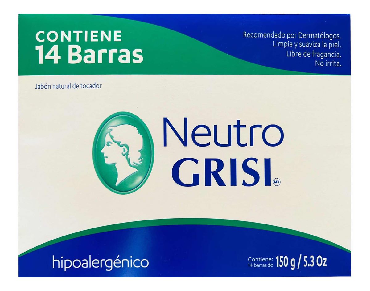 Jabón Neutro Grisi 676318 14 pzas de 150 gramos