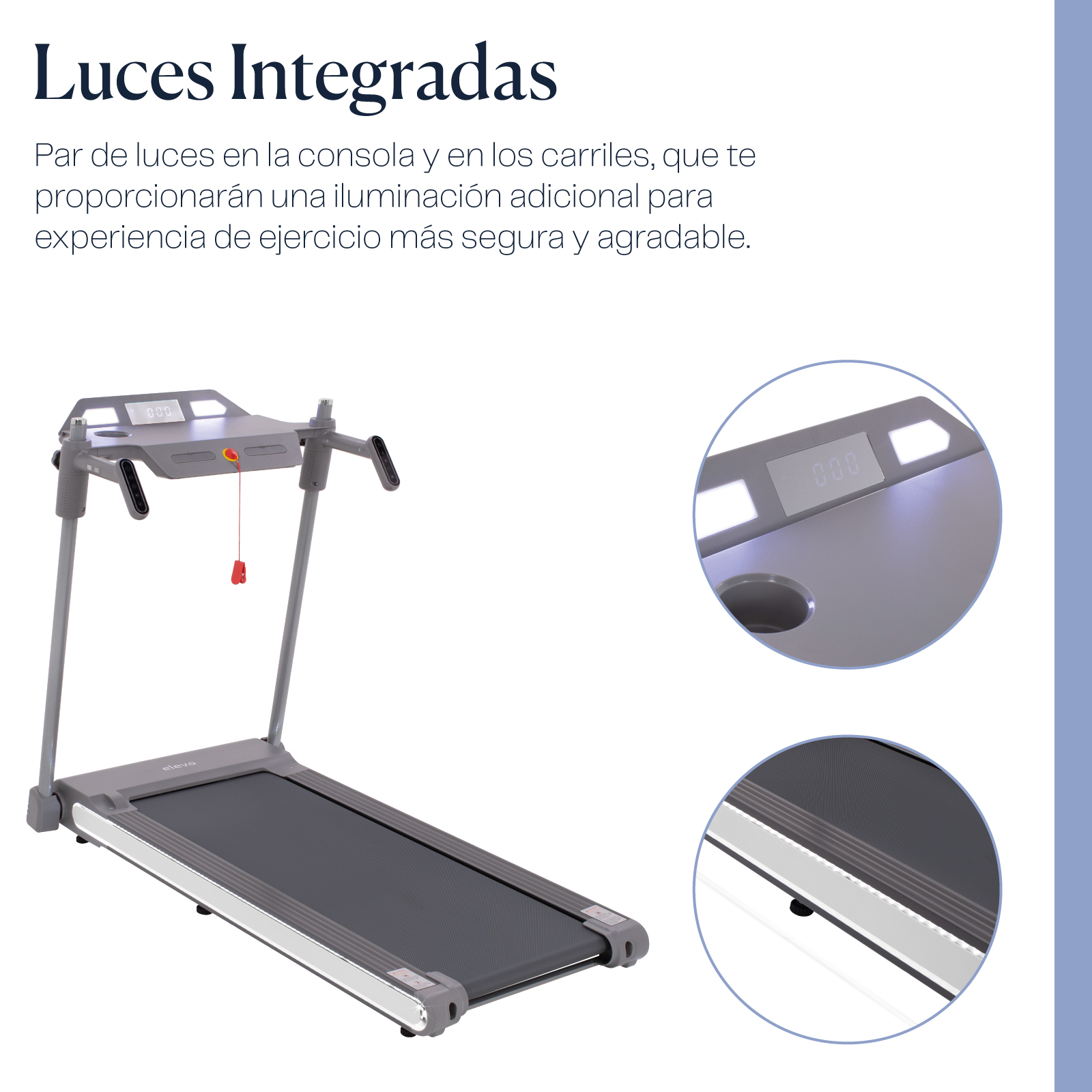 Caminadora Eléctrica Eleva Velocidad 16 km/h 3HP 12 Programas de Ejercicio + Bluetoothdos + Ventiladores Duales + 3 Niveles Altura + Iluminación LED