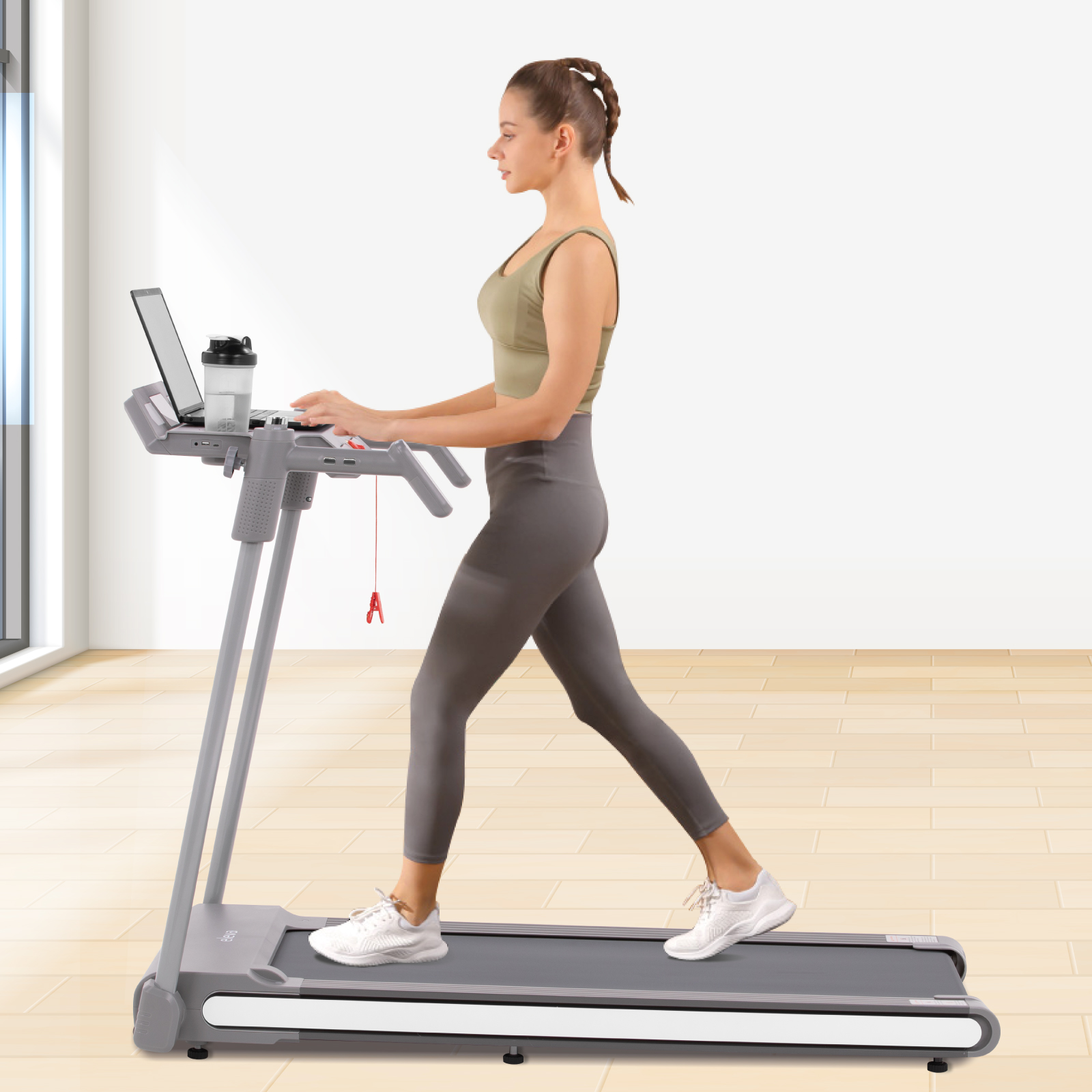 Caminadora Eléctrica Eleva Velocidad 16 km/h 3HP 12 Programas de Ejercicio + Bluetoothdos + Ventiladores Duales + 3 Niveles Altura + Iluminación LED