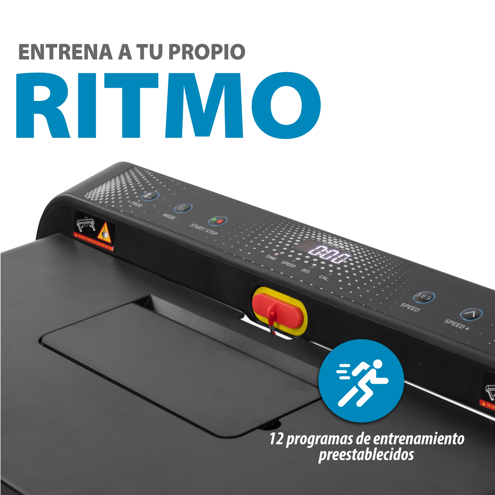 Caminadora Eléctrica Altera Velocidad 12 km/h 2 HP Bocinas Bluetooth 4 Niveles de Altura Control Fit Watch