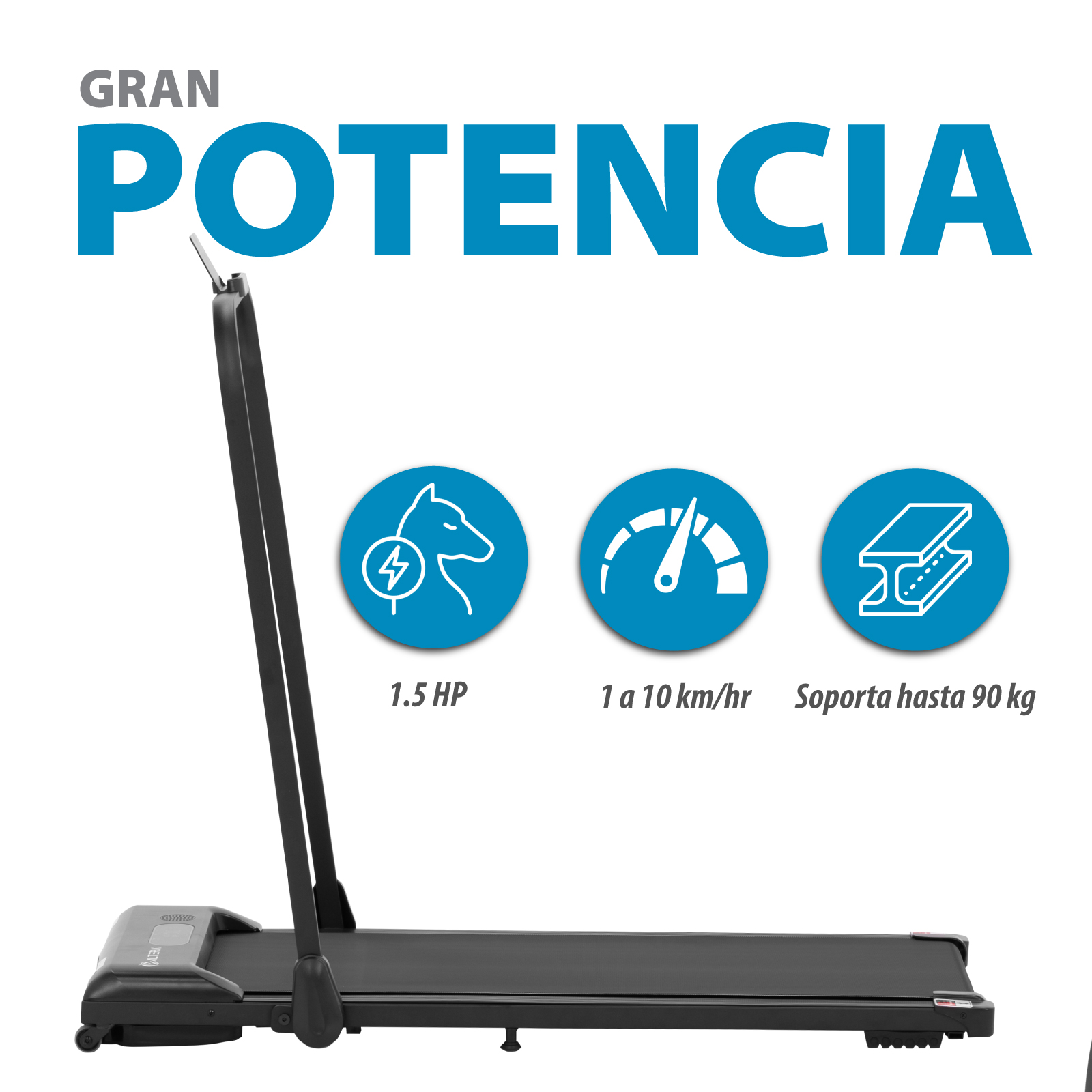 Caminadora Eléctrica Altera 1.5 HP Velocidad 1 a 6 KM/H Reloj Control Fit Watch Bluetooth Fitness