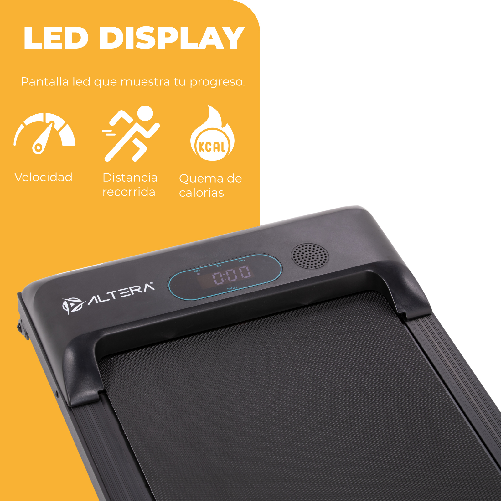 Caminadora Eléctrica Altera 2 en 1 Velocidad 1 a 12 km/h Bluetooth 2 HP para Caminar y Correr.