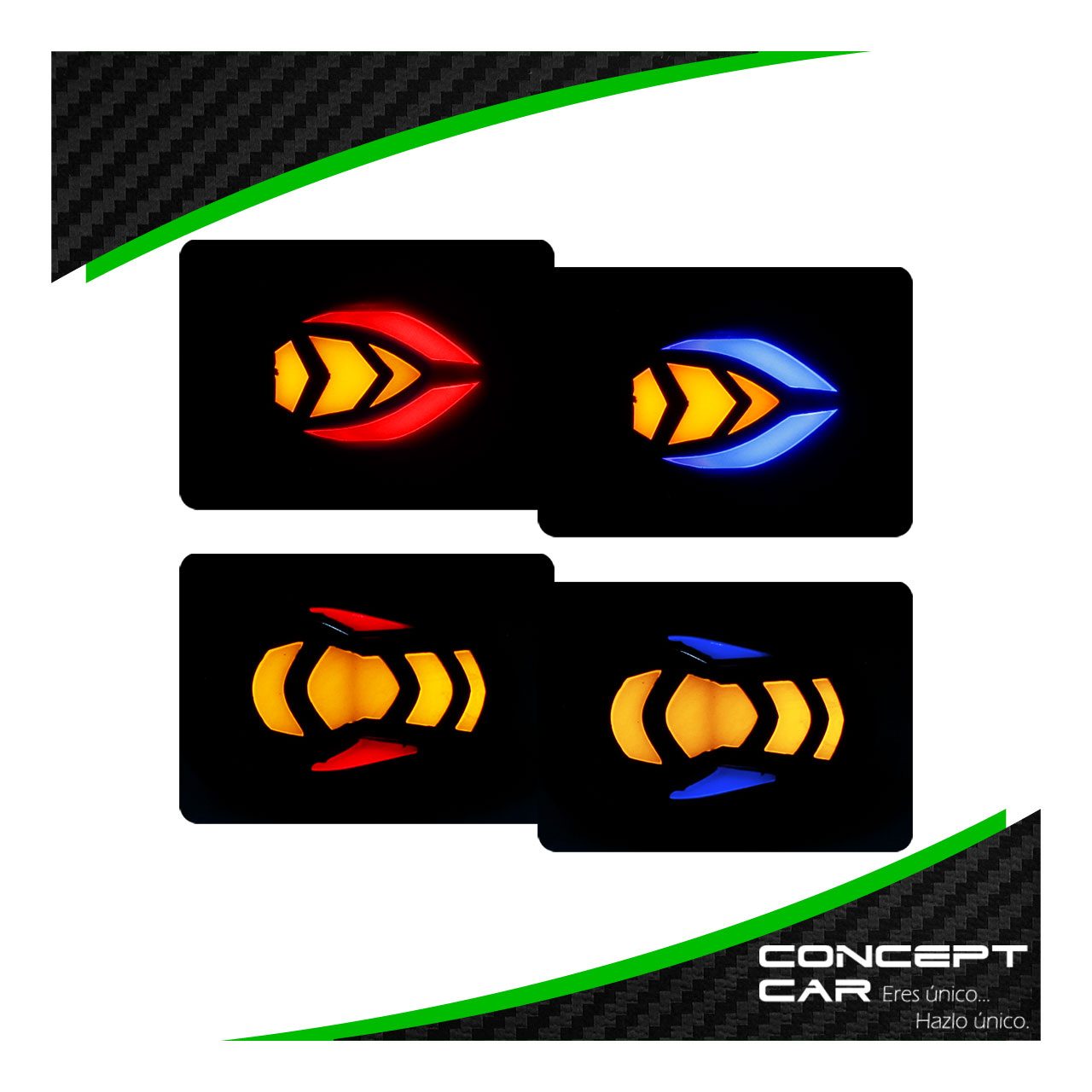 Par Direccionales Mini Para Moto Universal Gel Bicolor