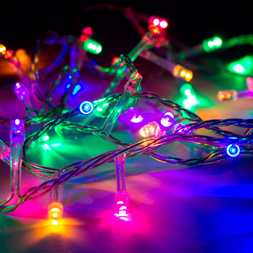 Serie de Luces Decorativa Luz Led Multicolor 150 Focos 8 funciones Cable  Transparente 2 m