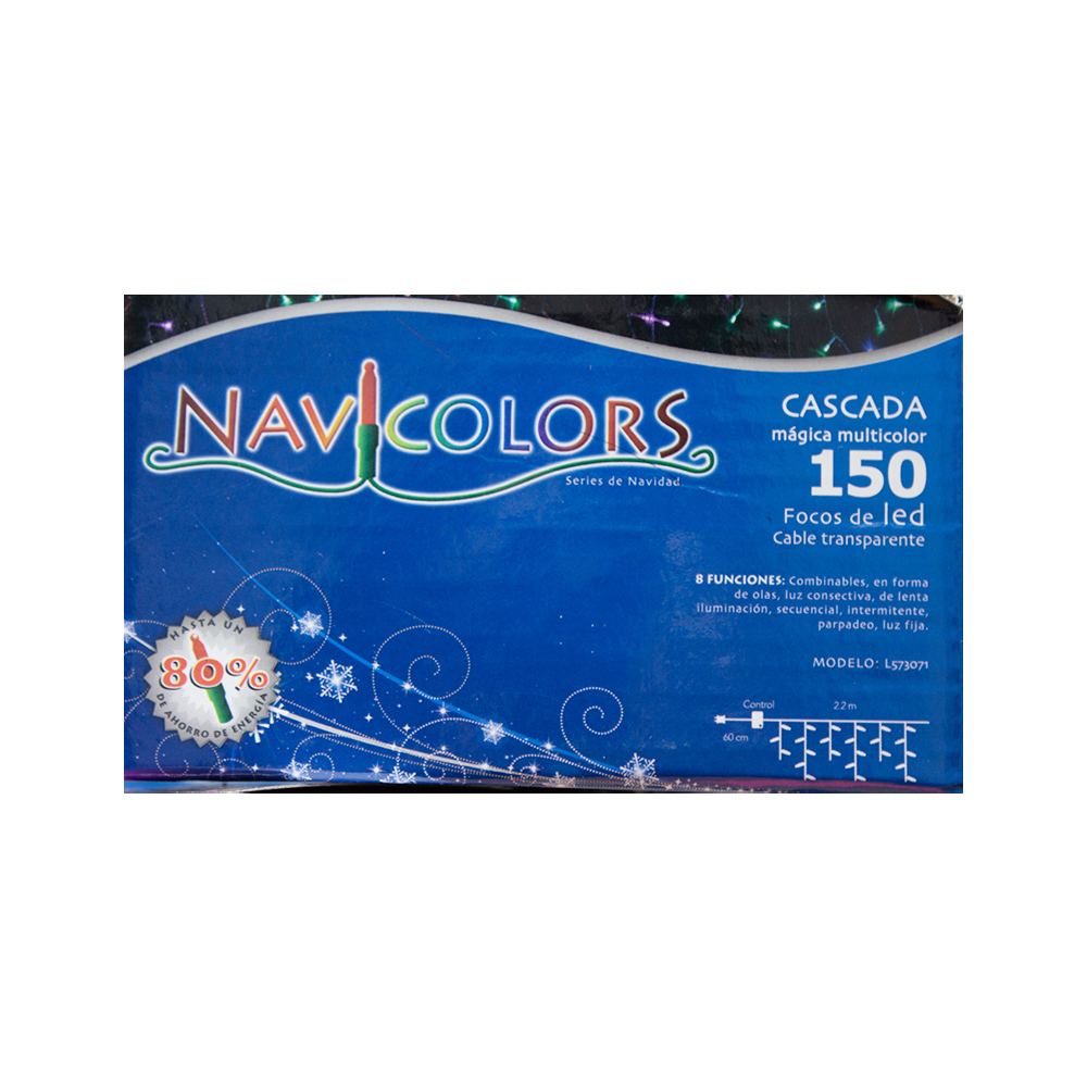 Serie de Luces Decorativa Luz Led Multicolor 150 Focos 8 funciones Cable Transparente 2 m
