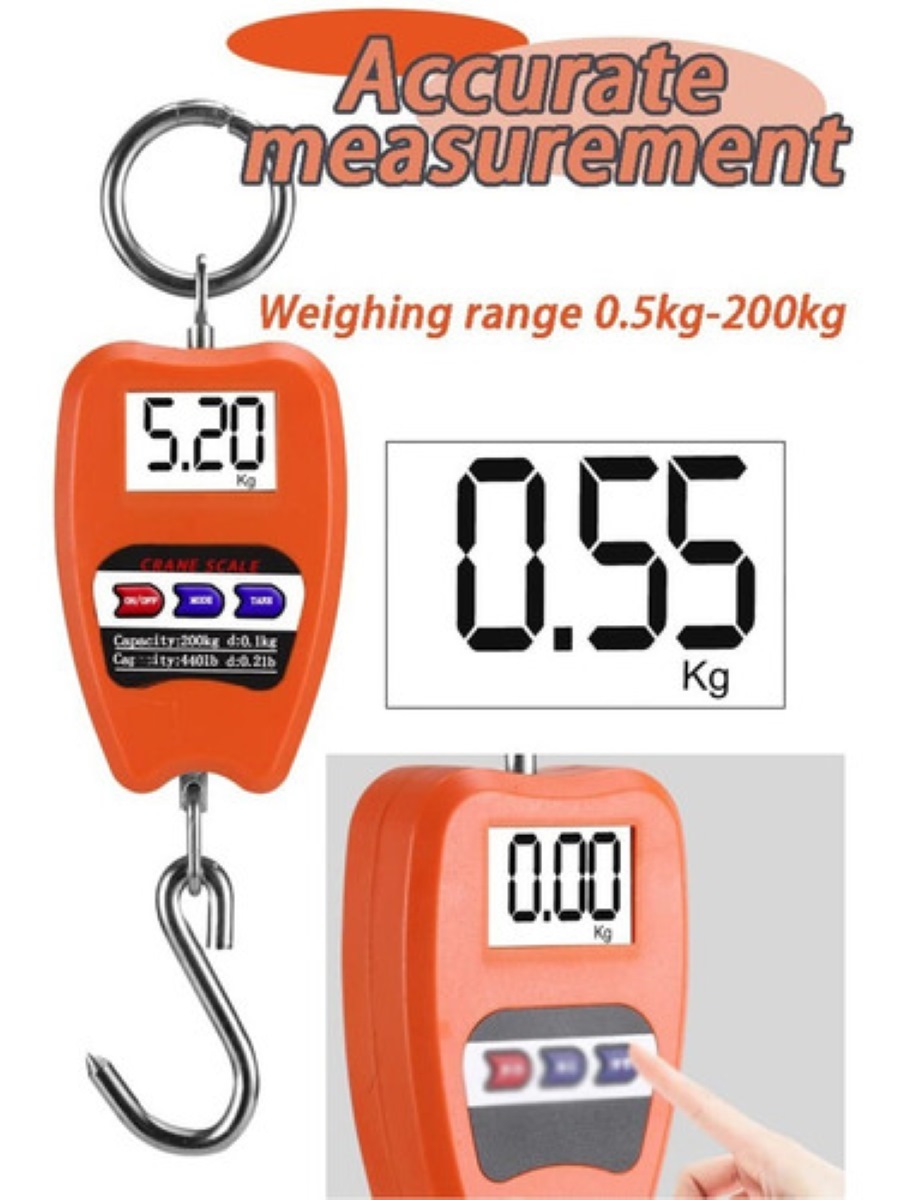 Báscula Industrial Digital Colgante 200kg Naranja 