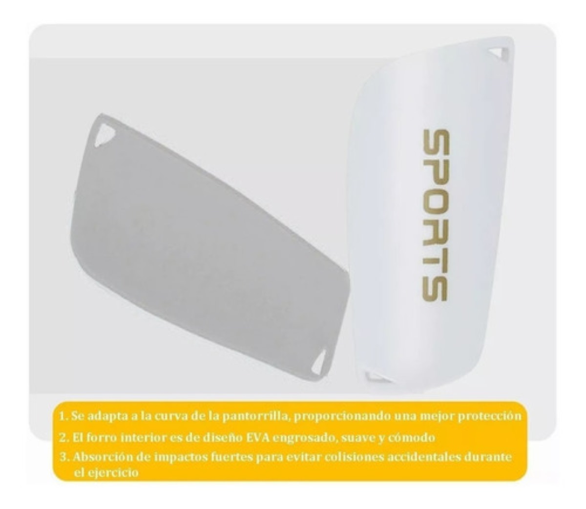 Espinilleras Fútbol Para Joven Y Adulto Blanco talla M
