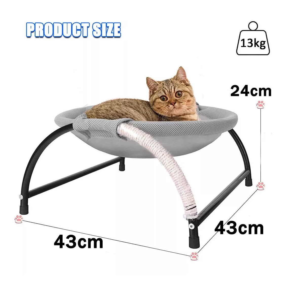 Casa Y Cama Para Gato Perro Hamaca Para Mascotas Gris