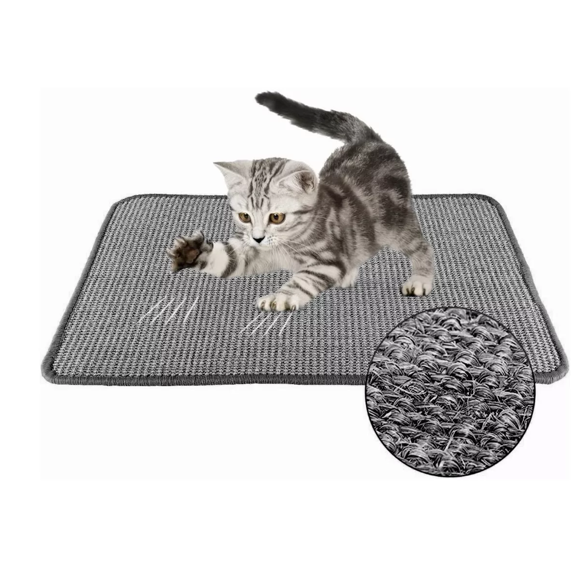 Alfombrilla Para Rascar, Tapetes Rascadores Para Gatos Gris