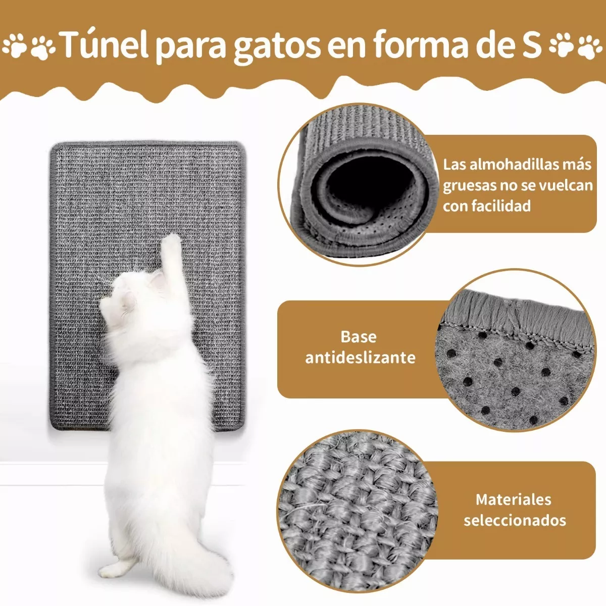 Alfombrilla Para Rascar, Tapetes Rascadores Para Gatos Gris