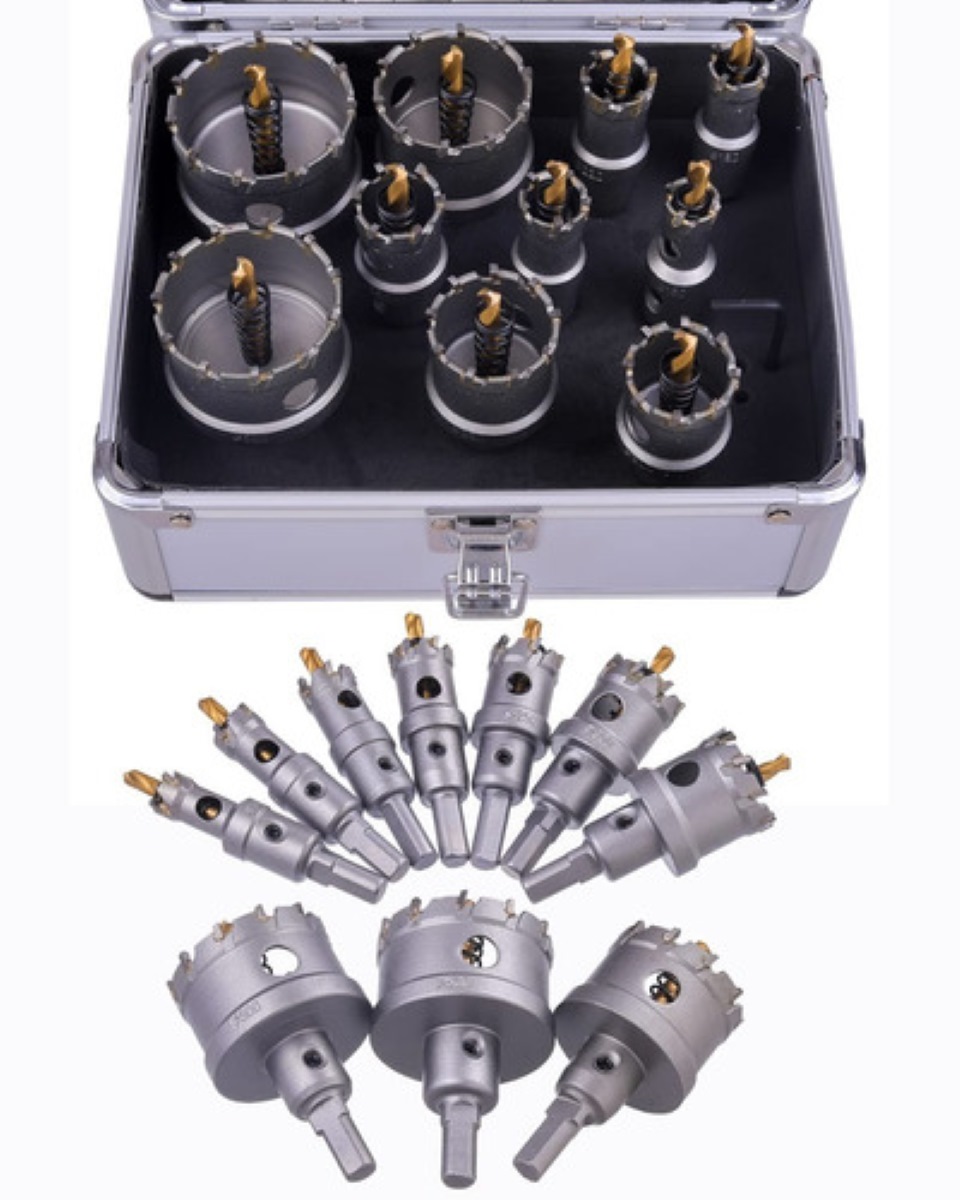 10 Brocas 16-53mm Metal Acero Inoxi Hierro Carburo Plata