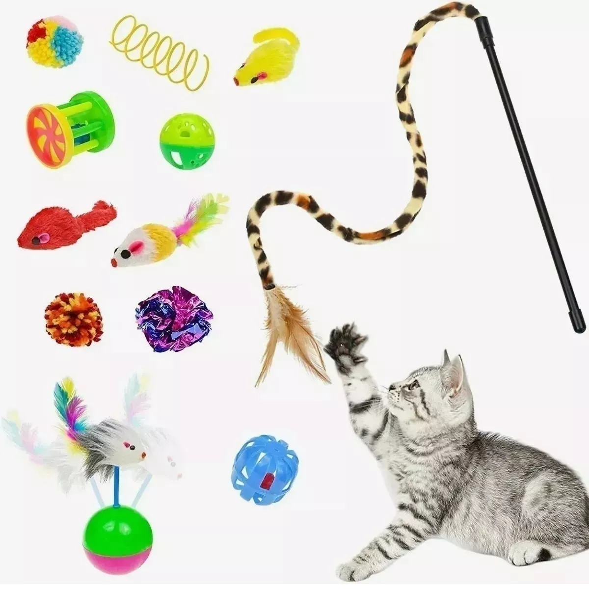 Kit 27 Piezas De Juguetes Para Gatos Mascotas Túnel Para Gatos