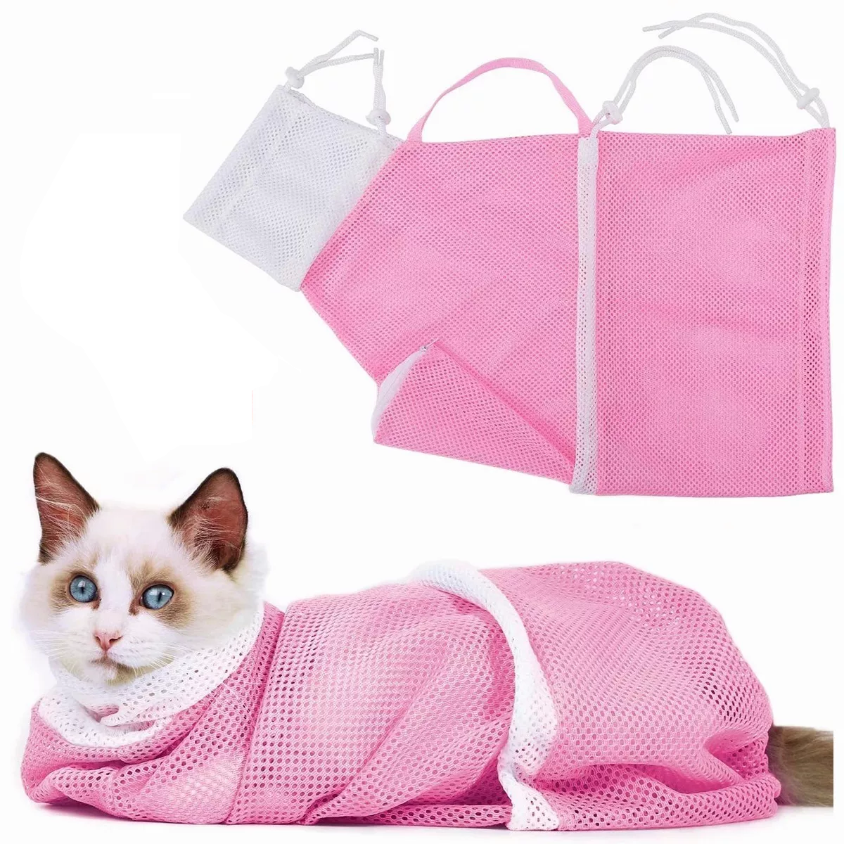 Bolsa Para Bañar/corte Uña Gato Bolsa De Baño Para Mascotas Rosa