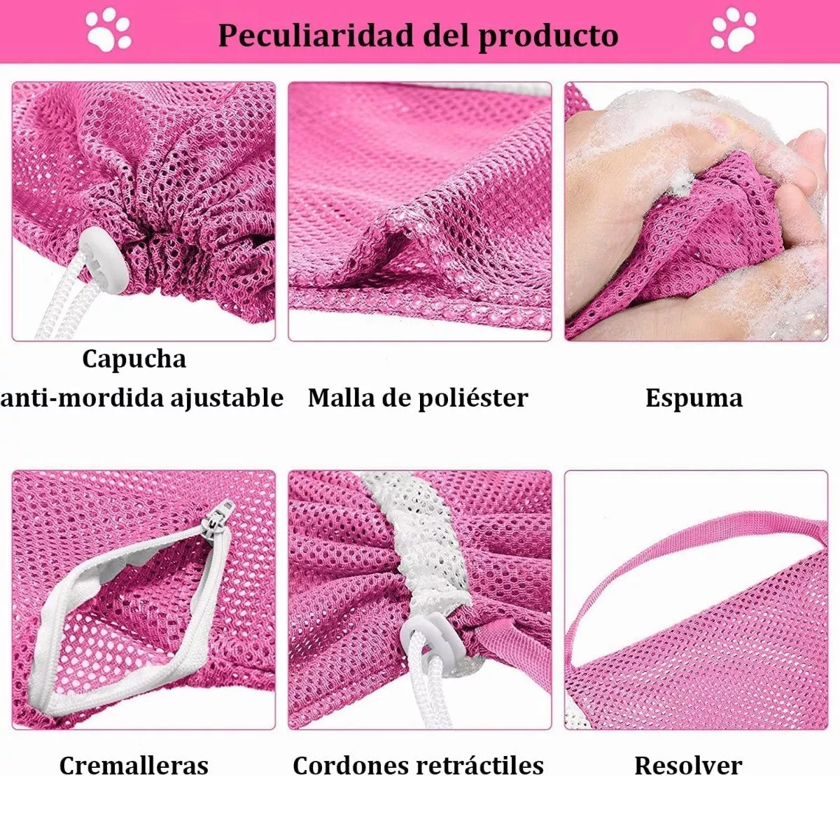 Bolsa Para Bañar/corte Uña Gato Bolsa De Baño Para Mascotas Rosa