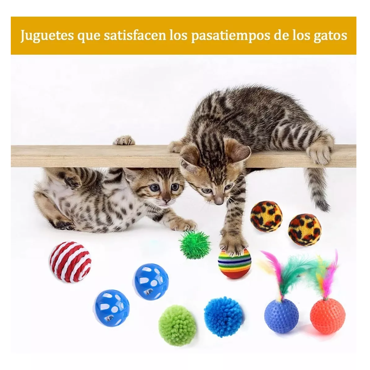 Kit Juguetes Para Gato 28 Pcs Pluma Varita Bola Túnel Ratone