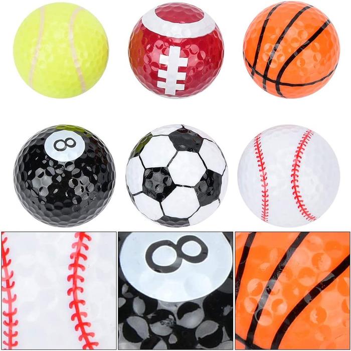 Pelotas para golf en miniatura MXGOT-001-4 6 Pzas 4cm Diámetro Golf o Minigolf Caucho Sintético Deportes Multicolor, GolfSports