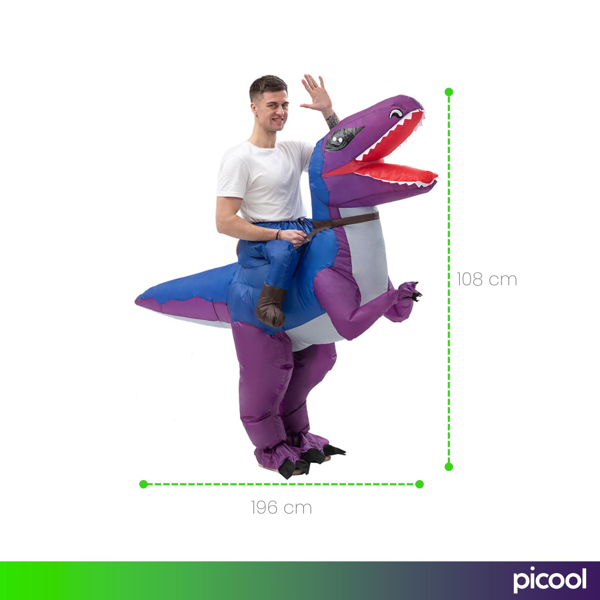 Disfraz Inflable Dinosaurio Montable Adulto Fiesta Halloween