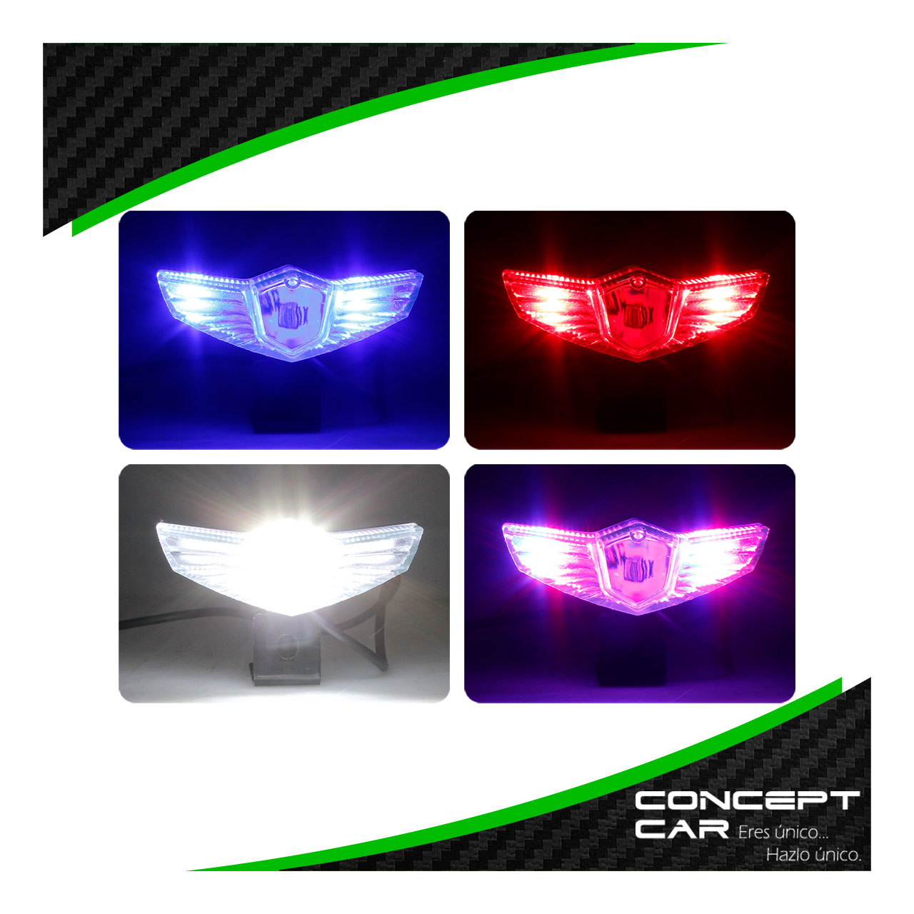 Par Luz Stop Para Motocicleta Universal Led Estrobo Alas