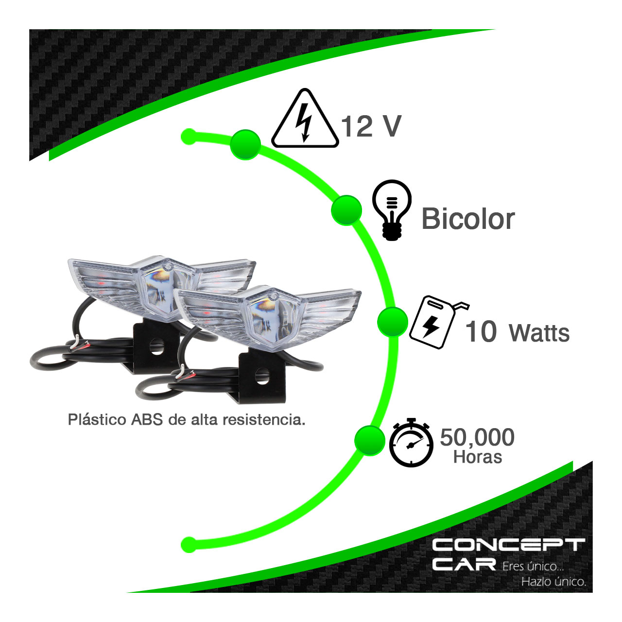 Par Luz Stop Para Motocicleta Universal Led Estrobo Alas