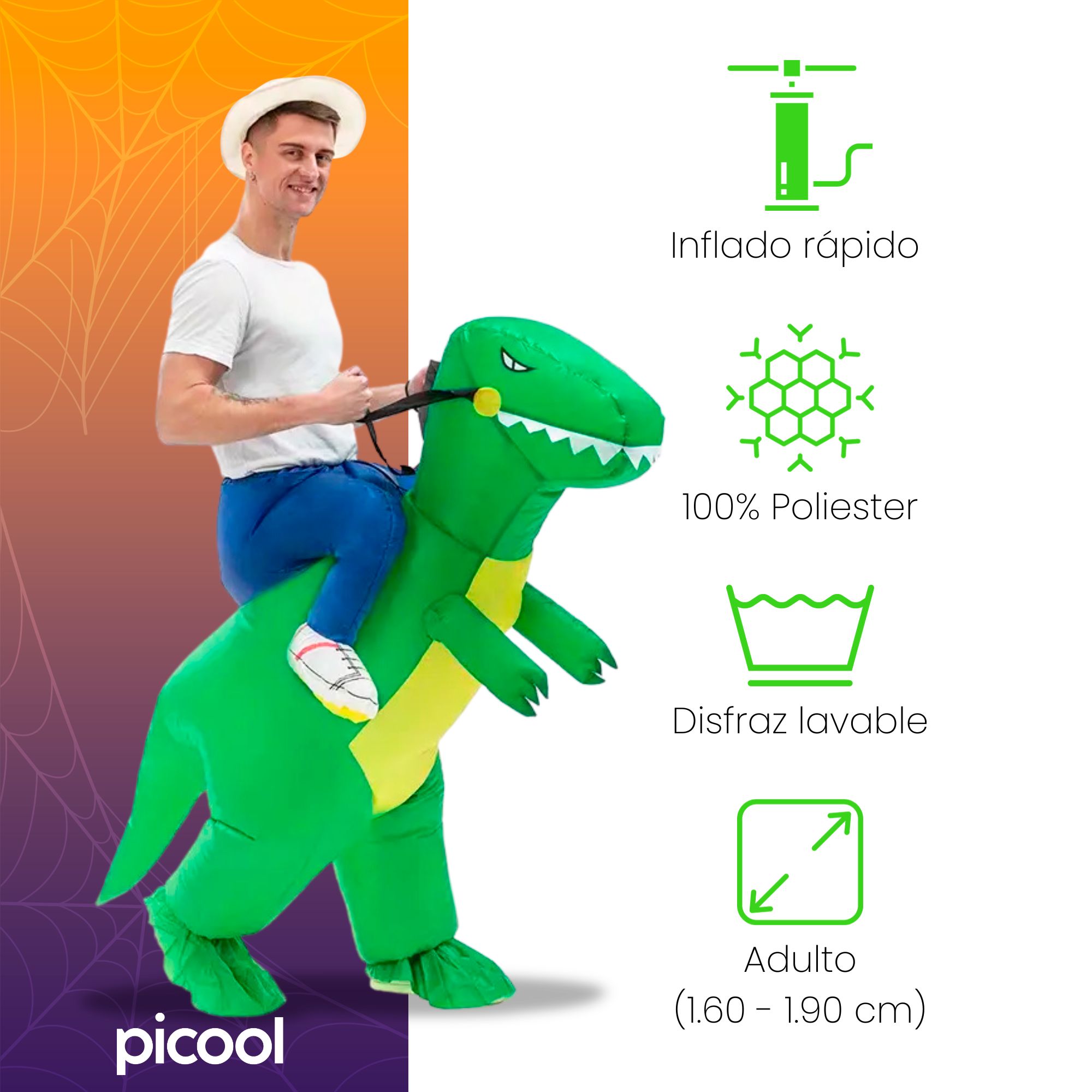 Disfraz Inflable De Dinosaurio T-rex Para Adulto Halloween