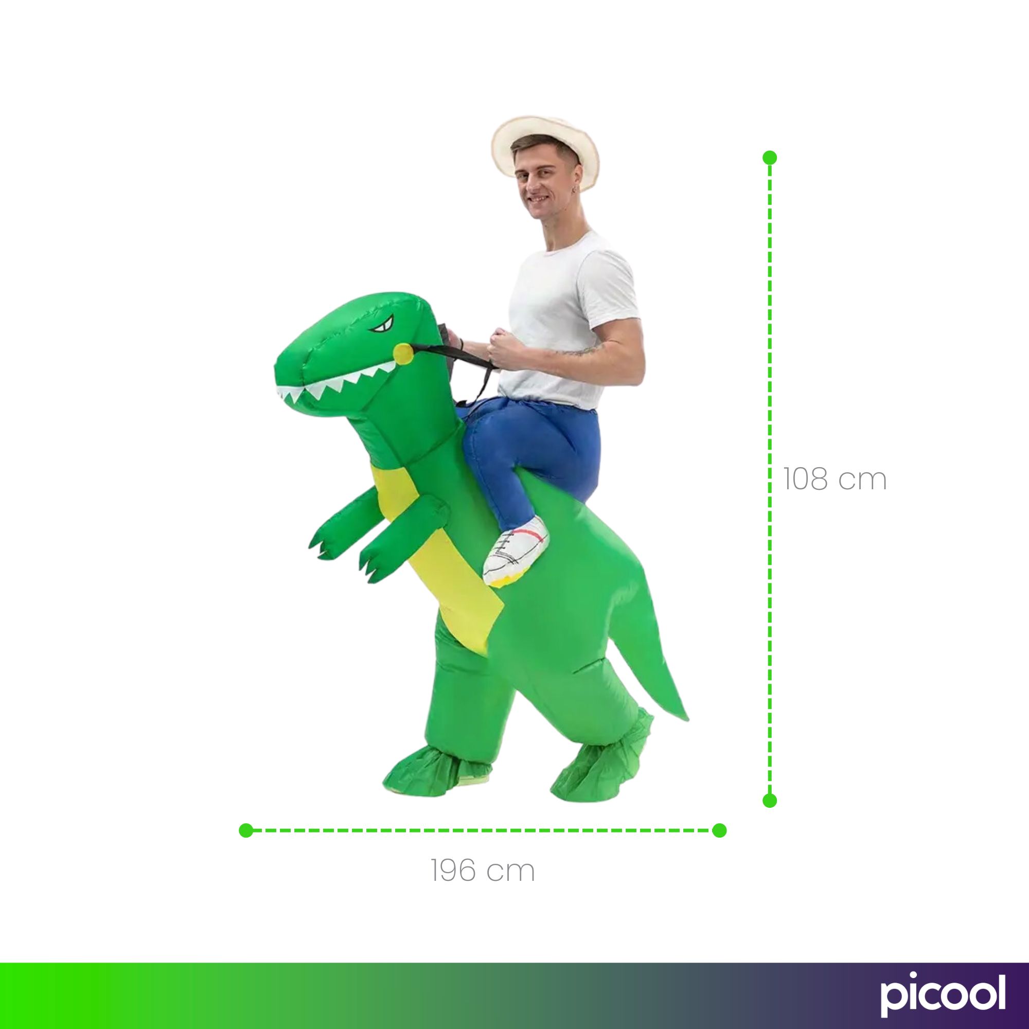 Disfraz Inflable De Dinosaurio T-rex Para Adulto Halloween