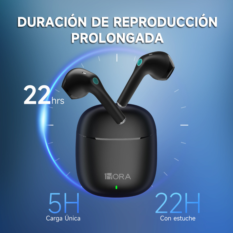 Audífonos Inalámbricos, Audífonos Bluetooth con Microfono Deep Bass Auriculares Bluetooth Con Tipo C Cable 1Hora Aut201 In-ear Earbuds