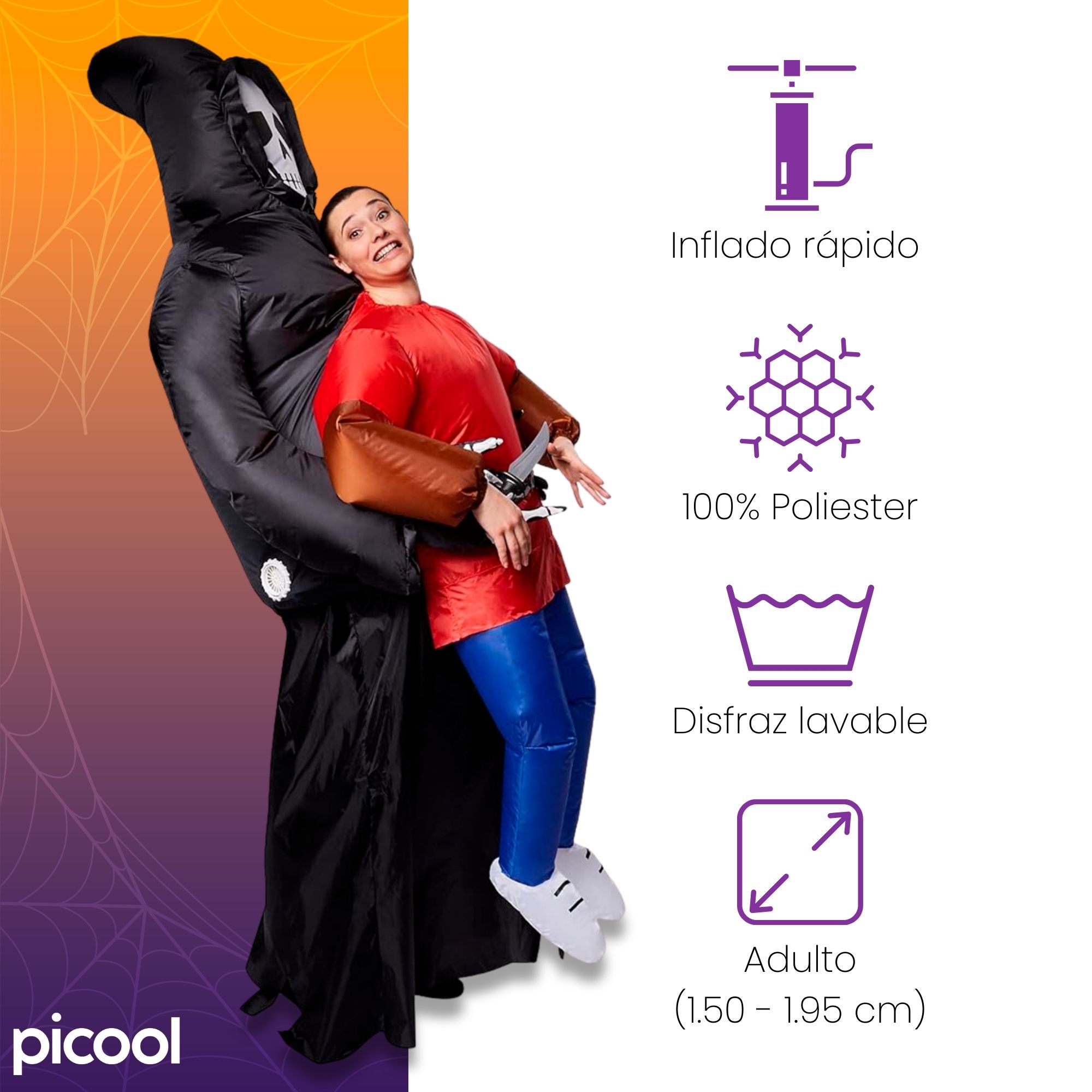 Disfraz Inflable De Fantasma Doble Adulto Fiesta Halloween