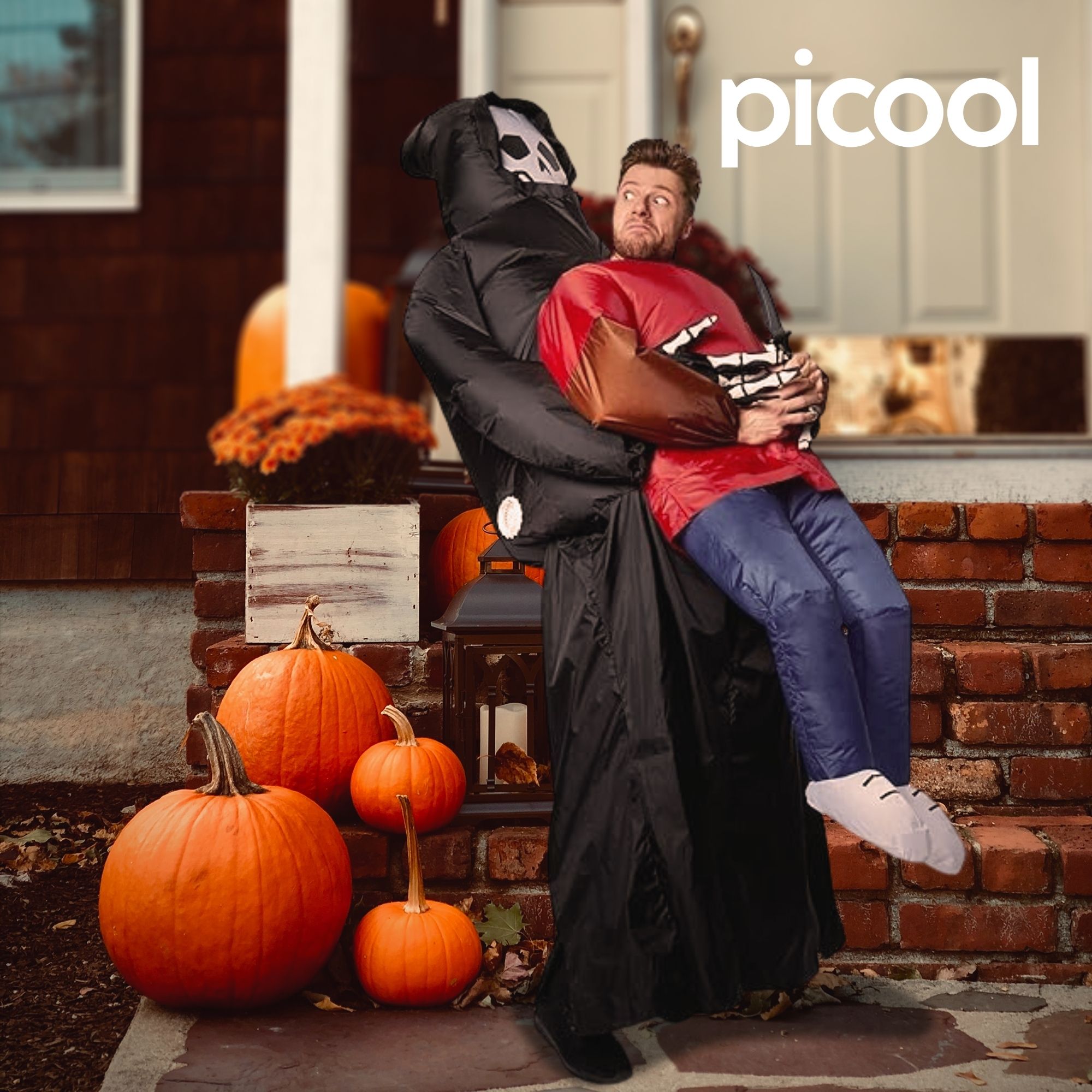 Disfraz Inflable De Fantasma Doble Adulto Fiesta Halloween