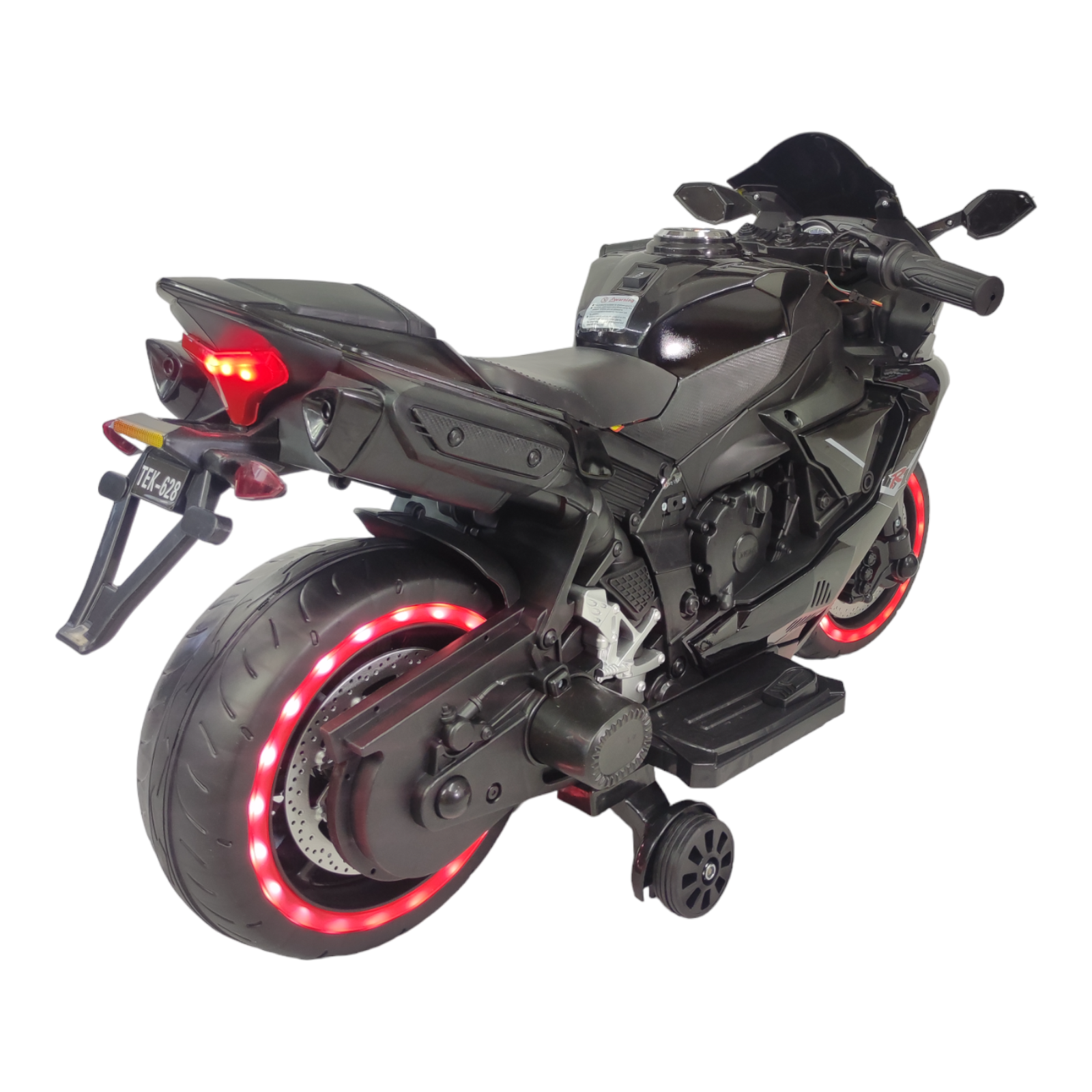 Motocicleta Montable Eléctrica Tres Ruedas Luz LED 12v  - Negro