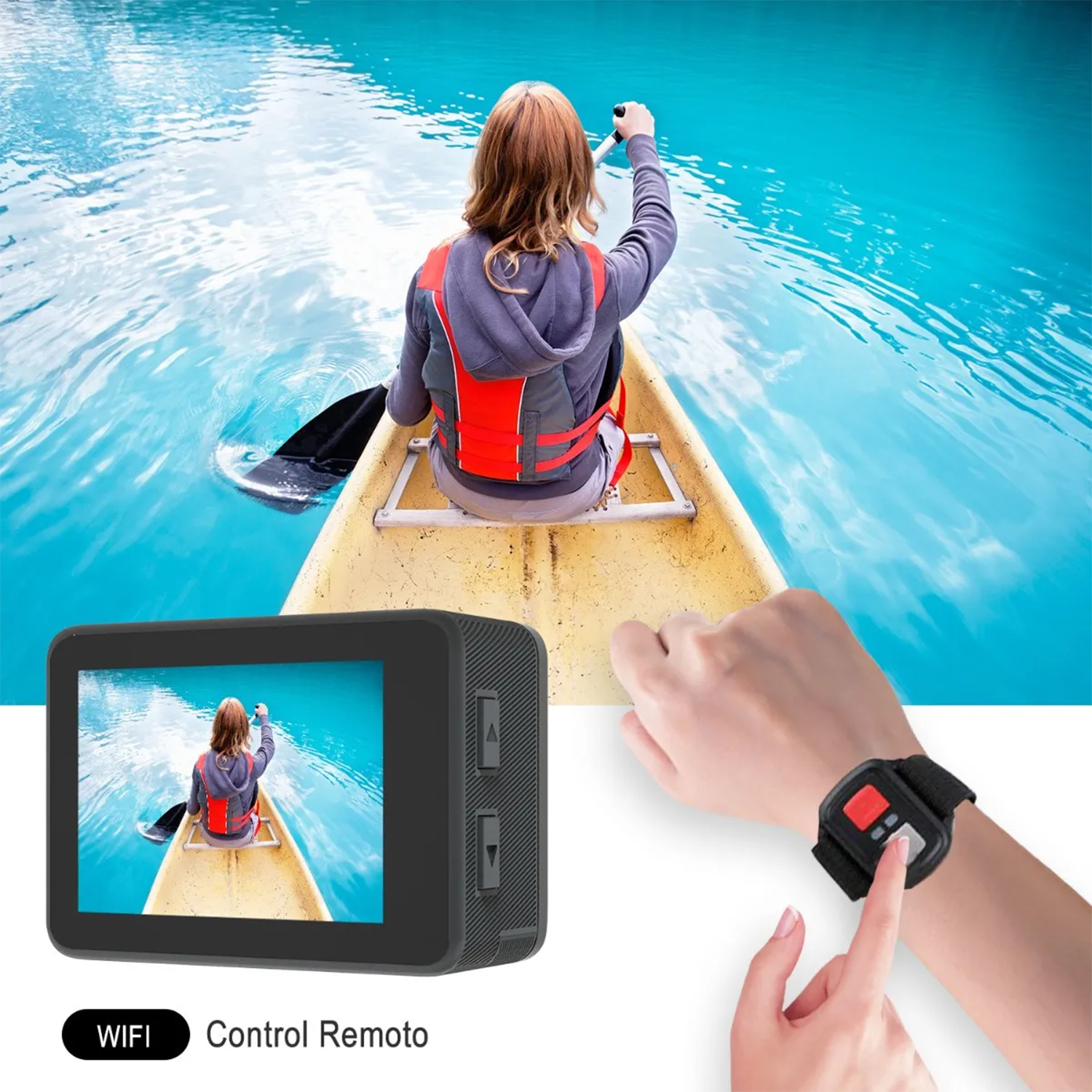 Camara Deportiva 4k Wifi Sumergible Gopr Pantalla Dual Touch