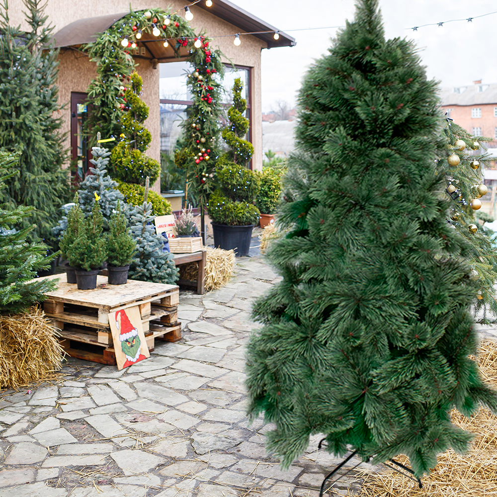 Arbol Pino De Navidad Verde Bandera 150 Cm Cepillo Tupido